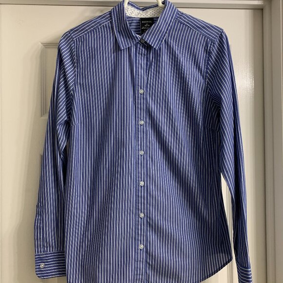 George Brand Women's Blue and White Striped Blouse, Size L - Picture 1 of 3